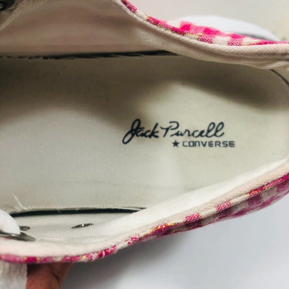 Converse Jack Purcell Gingham Print Sneakers, size 6.5 - Picture 7 of 8